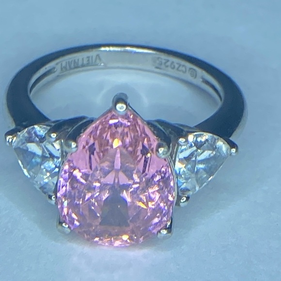 Beautiful 925 Sterling Silver tourmaline and cubic zirconia - Picture 2 of 6